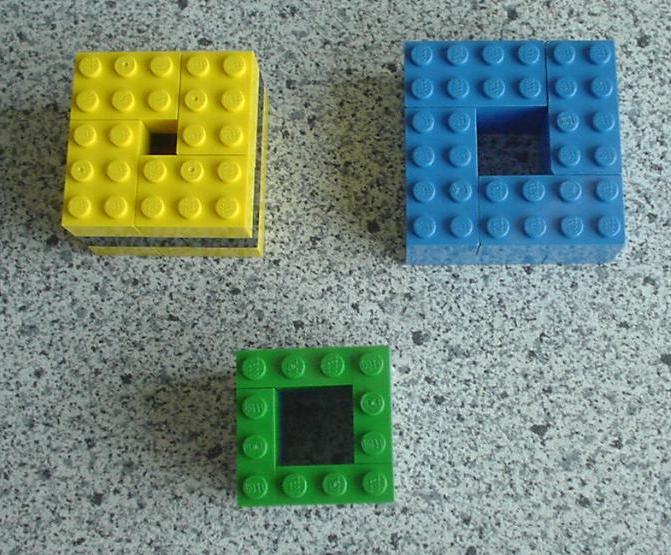 Square Bricks --100 total Lego ONE HUNDRED Standard Bricks Size 2x2x2 